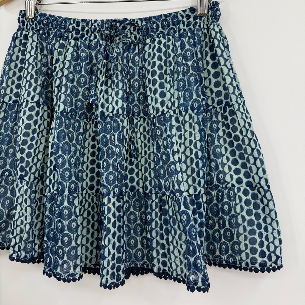 Blue Patterned Mini Skirt - Picture 5 of 6